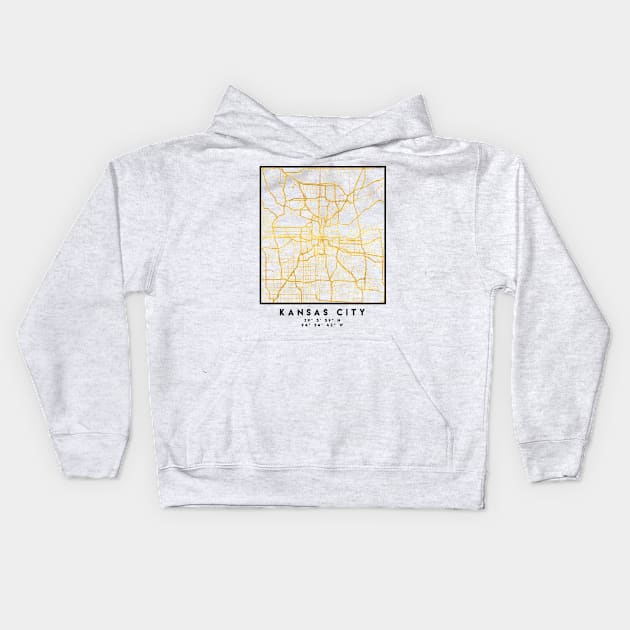 KANSAS CITY MISSOURI CITY STREET MAP ART Kids Hoodie by deificusArt